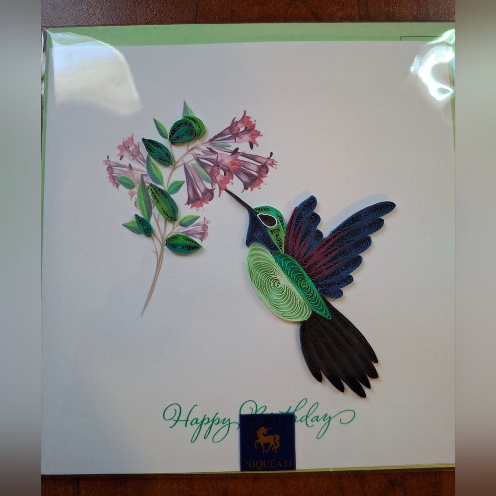 Niquea.D Quilling Cards - Assorted  Hummingbird, Boat, RopeSwing, Mini Butterfly